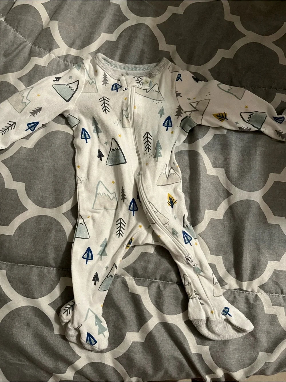 Carter's Yellow Lightning Bolt Zip-Front Footed One-Piece